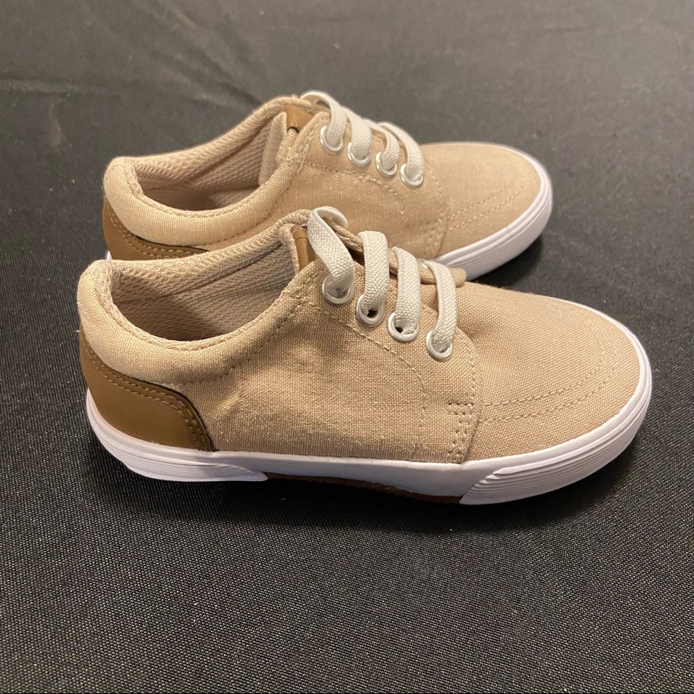 Tan Linen Toddler Sneakers